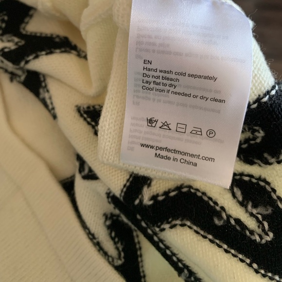 NWT Perfect Moment star merino wool sweater in snow white/black star - Picture 5 of 8